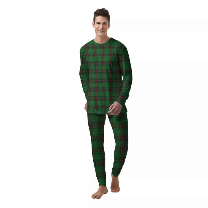 Scottish Fife District Clan Tartan Pajama Set  Men Front Side Tartan Plaid