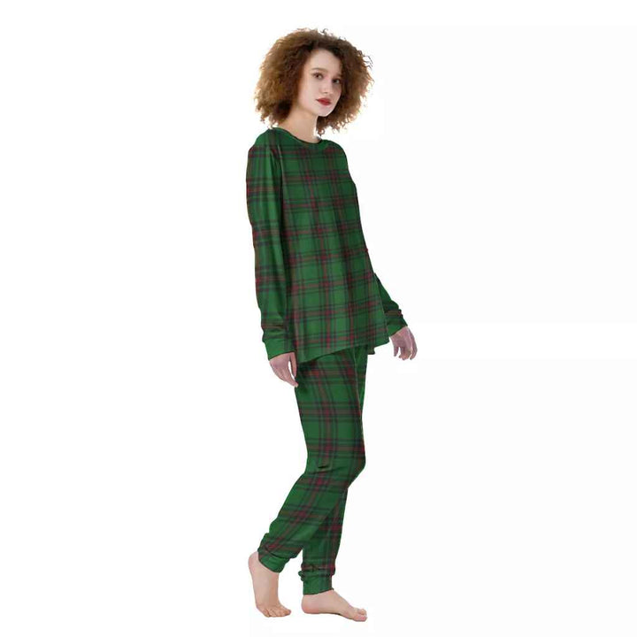 Scottish Fife District Clan Tartan Pajama Set Women Front Side Tartan Plaid
