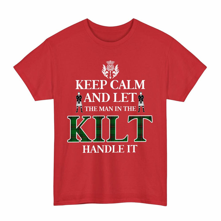 Scottish Fife District Clan Tartan T-Shirt - Keep Calm Tartan Plaid Red Color