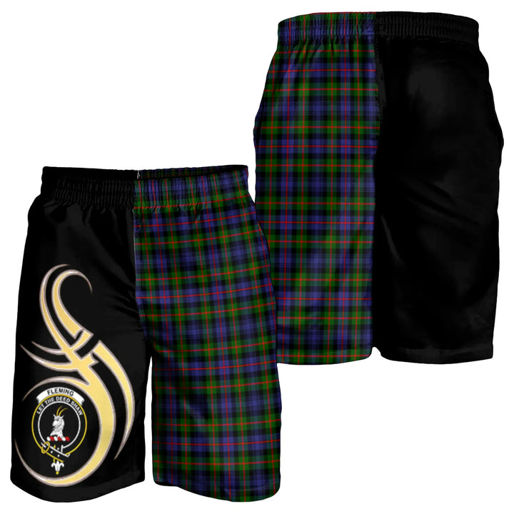 Scottish Fleming Clan Crest Tartan Believe in Me Men's Shorts