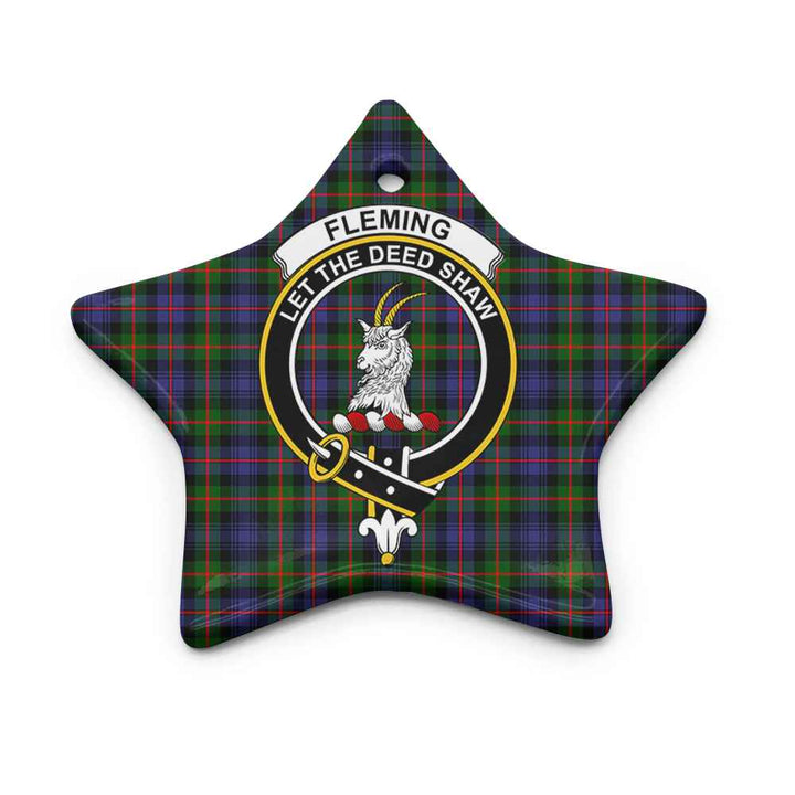 Scottish Fleming Clan Crest Tartan Ceramic Ornament Star Shape Tartan Plaid