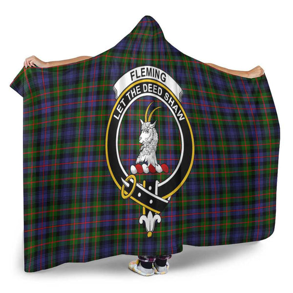Scottish Fleming Clan Crest Tartan Hooded Blanket Tartan Plaid 2