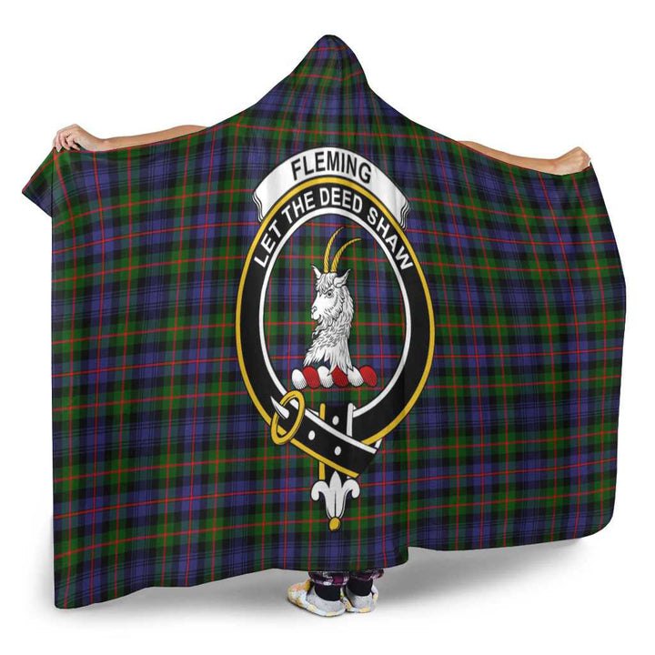 Scottish Fleming Clan Crest Tartan Hooded Blanket Tartan Plaid 2