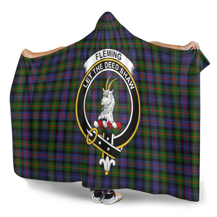 Scottish Fleming Clan Crest Tartan Hooded Blanket Tartan Plaid 3