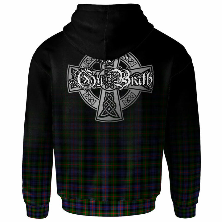 Scottish Fleming Clan Crest Tartan Hoodie - Alba Gu Brath Family Crest Celtic Inspired Back Side Tartan Plaid