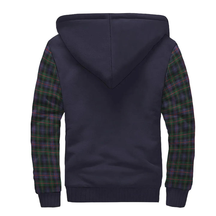 Scottish Fleming Clan Crest Tartan Plaid Sleeve Sherpa Hoodie
