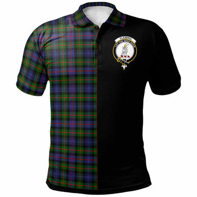 Scottish Fleming Clan Crest Tartan Polo Shirt - Half in Me Front Side Tartan Plaid