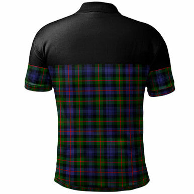 Scottish Fleming Clan Crest Tartan Polo Shirt - Horizontal Style Back Side Tartan Plaid