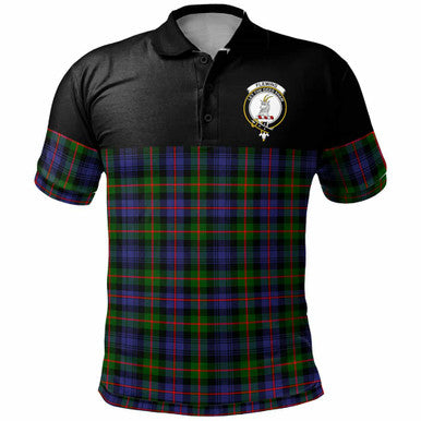 Scottish Fleming Clan Crest Tartan Polo Shirt - Horizontal Style Front Side Tartan Plaid