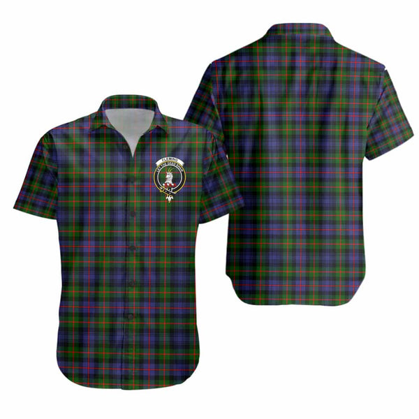 Scottish Fleming Clan Crest Tartan Short Sleeve Shirt Tartan Plaid