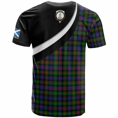 Scottish Fleming Clan Crest Tartan T-Shirt - Scotland Forever Style Back Side Tartan Plaid