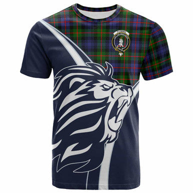 Scottish Fleming Clan Crest Tartan T-Shirt - Bend Style Front Side Tartan Plaid