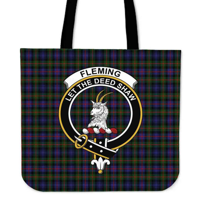Scottish Fleming Clan Crest Tartan Tote Bag Tartan Plaid