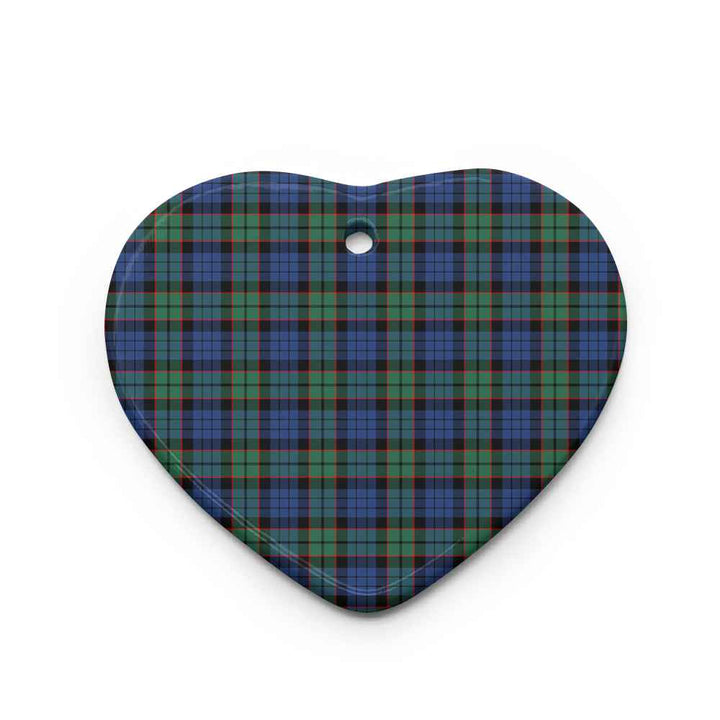 Scottish Fletcher Ancient Clan Tartan Ceramic Ornament Heart Shape Tartan Plaid