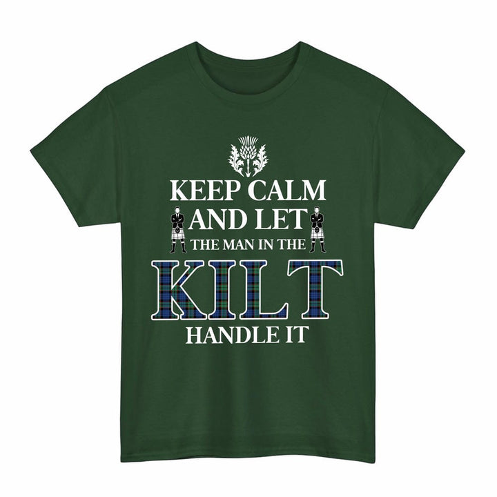 Scottish Fletcher Ancient Clan Tartan T-Shirt - Keep Calm Tartan Plaid Forest Green Color