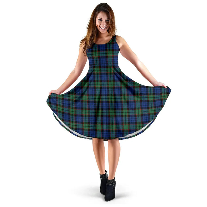 Scottish Fletcher Ancient Clan Tartan Women Midi Dress