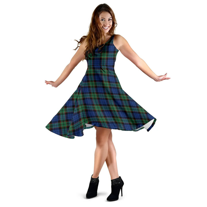 Scottish Fletcher Ancient Clan Tartan Women Midi Dress