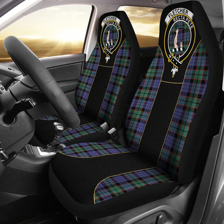 Scottish Fletcher Clan Crest Tartan Car Seat Covers - Special Style 1