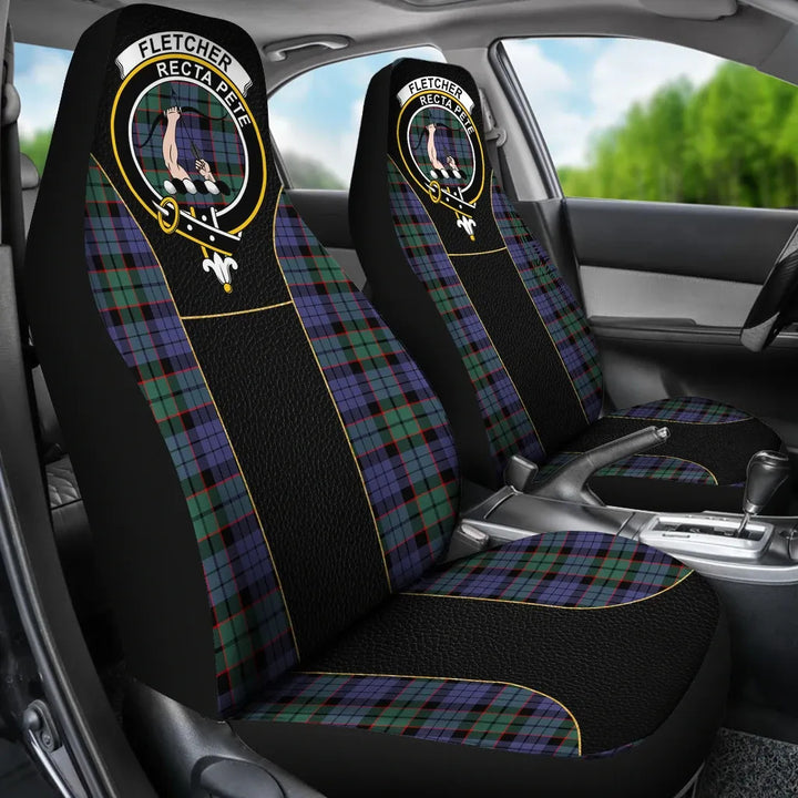 Scottish Fletcher Clan Crest Tartan Car Seat Covers - Special Style 3