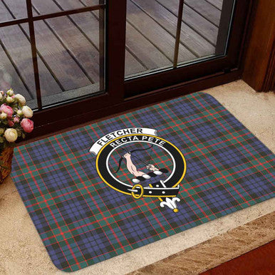 Scottish Fletcher Clan Crest Tartan Door Mat Tartan Plaid 1