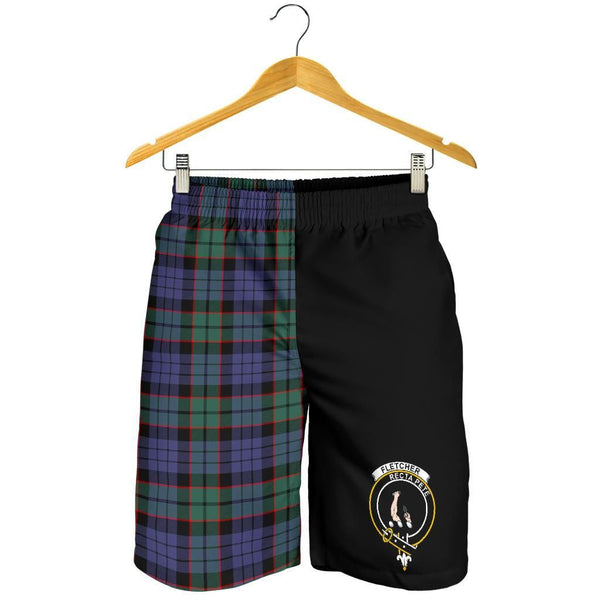 Scottish Fletcher Clan Crest Tartan Half of Me Men's Shorts
