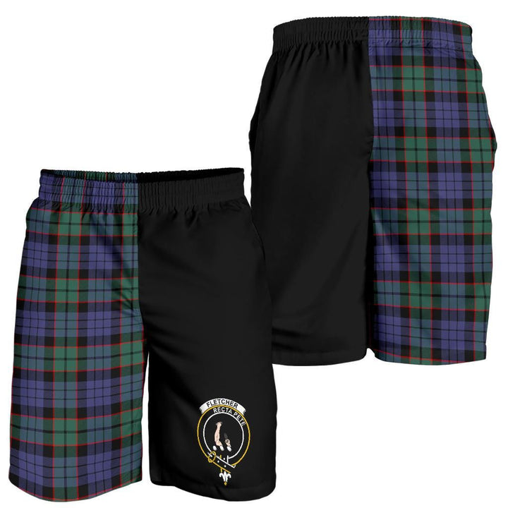 Scottish Fletcher Clan Crest Tartan Half of Me Men's Shorts