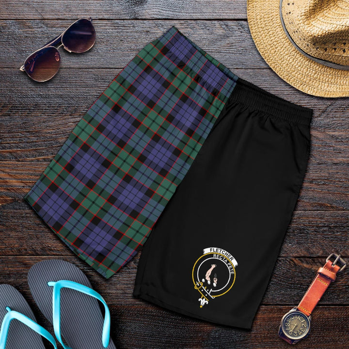 Scottish Fletcher Clan Crest Tartan Half of Me Men's Shorts