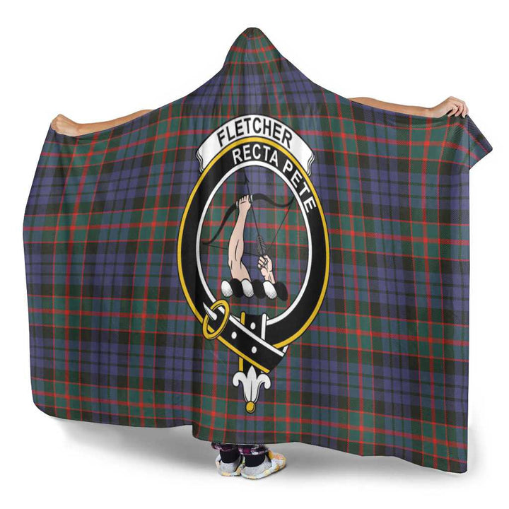 Scottish Fletcher Clan Crest Tartan Hooded Blanket Tartan Plaid 3
