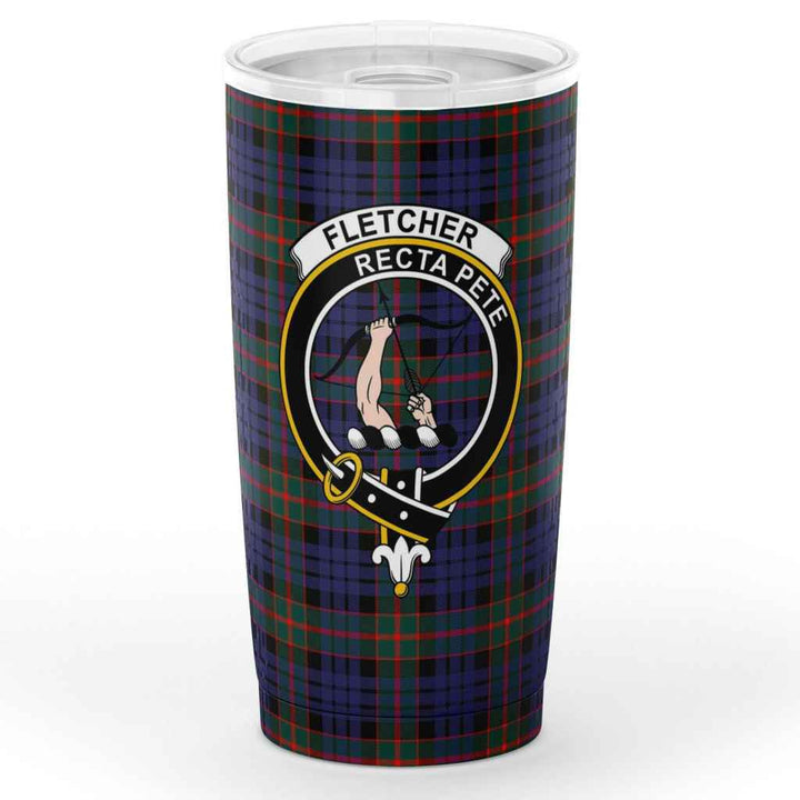 Scottish Fletcher Clan Crest Tartan Insulated Tumbler Tartan Plaid 1