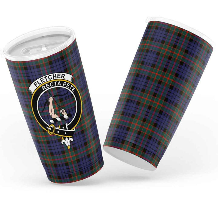Scottish Fletcher Clan Crest Tartan Insulated Tumbler Tartan Plaid 3