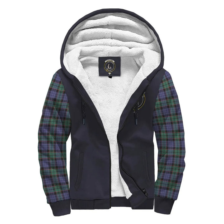 Scottish Fletcher Clan Crest Tartan Plaid Sleeve Sherpa Hoodie