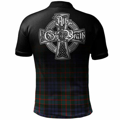 Scottish Fletcher Clan Crest Tartan Polo Shirt - Alba Gu Brath Family Crest Celtic Inspired Back Side Tartan Plaid