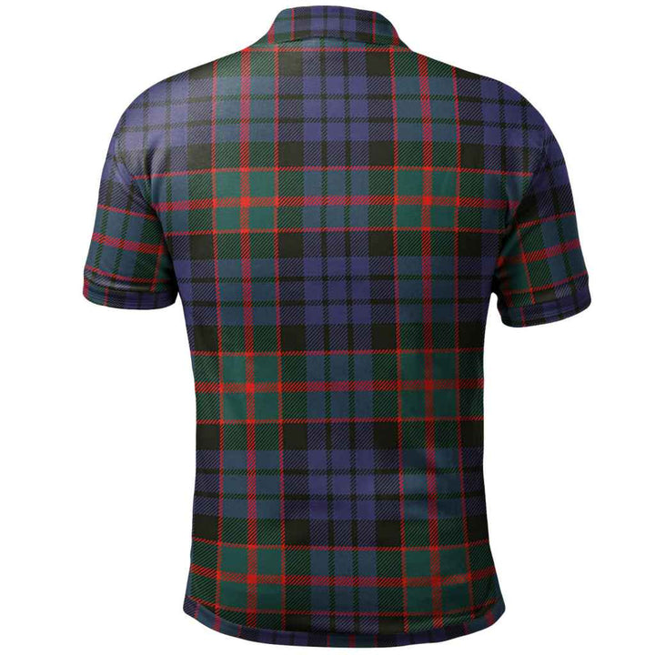 Scottish Fletcher Clan Crest Tartan Polo Shirt Back Side Tartan Plaid