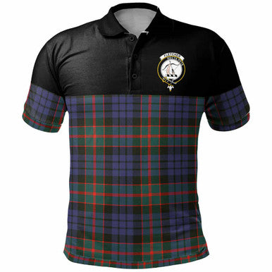 Scottish Fletcher Clan Crest Tartan Polo Shirt - Horizontal Style Front Side Tartan Plaid