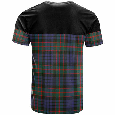 Scottish Fletcher Clan Crest Tartan T-Shirt - Horizontal Style Back Side Tartan Plaid