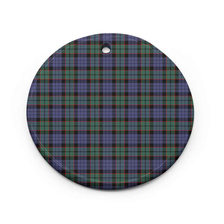 Scottish Fletcher Modern Clan Tartan Ceramic Ornament Circle Shape Tartan Plaid