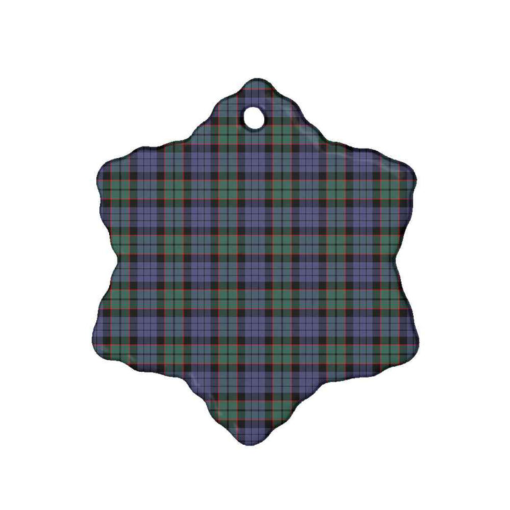 Scottish Fletcher Modern Clan Tartan Ceramic Ornament Snow Flake Shape Tartan Plaid