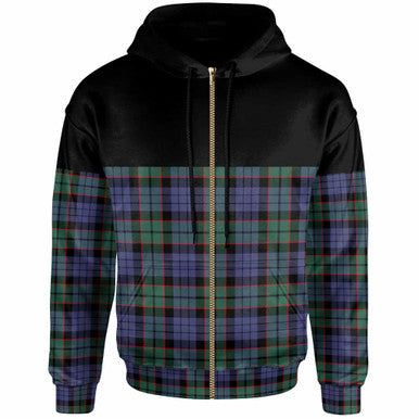 Scottish Fletcher Modern Clan Tartan Hoodie - Horizontal Style Zip Tartan Plaid