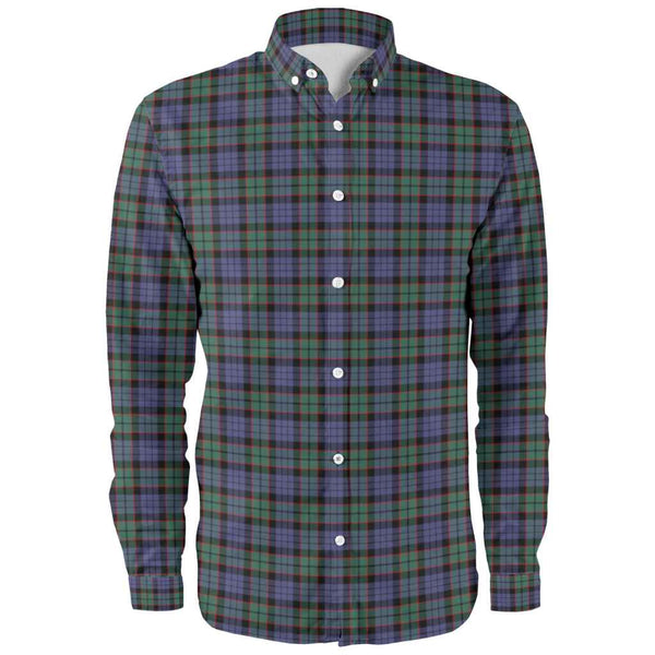 Scottish Fletcher Modern Clan Tartan Long Sleeve Shirt Front Side Tartan Plaid