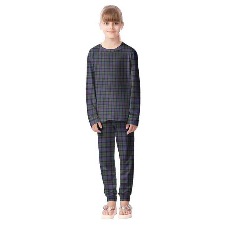Scottish Fletcher Modern Clan Tartan Pajama Set Kid Front Side Tartan Plaid