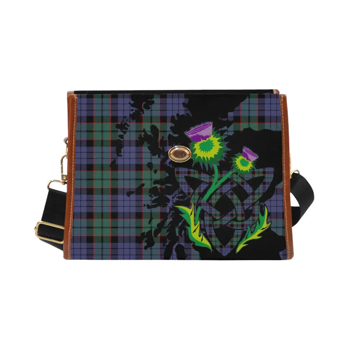 Scottish Fletcher Modern Clan Tartan Waterproof Canvas Bag With Thistle Tartan Plaid 2