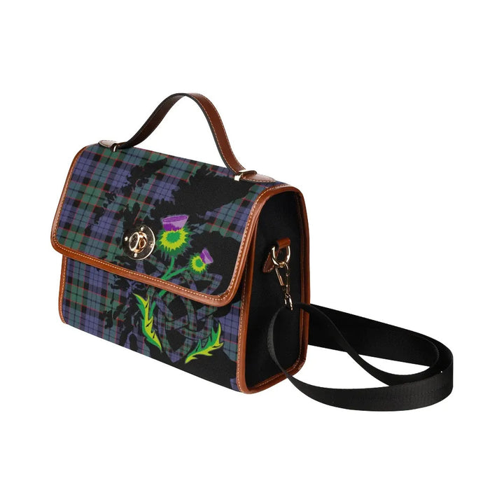 Scottish Fletcher Modern Clan Tartan Waterproof Canvas Bag With Thistle Tartan Plaid 4