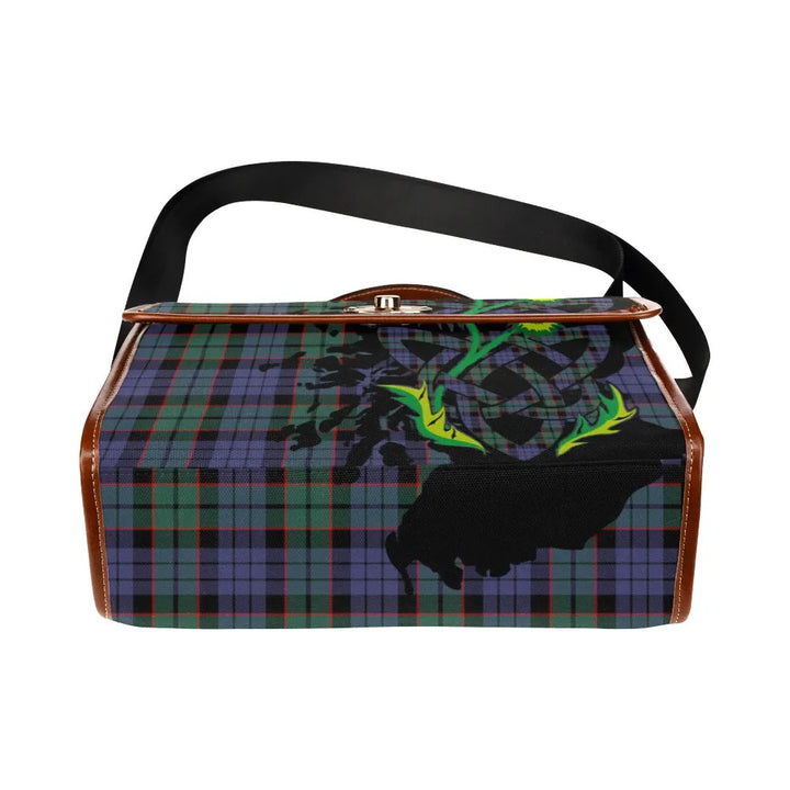 Scottish Fletcher Modern Clan Tartan Waterproof Canvas Bag With Thistle Tartan Plaid 5