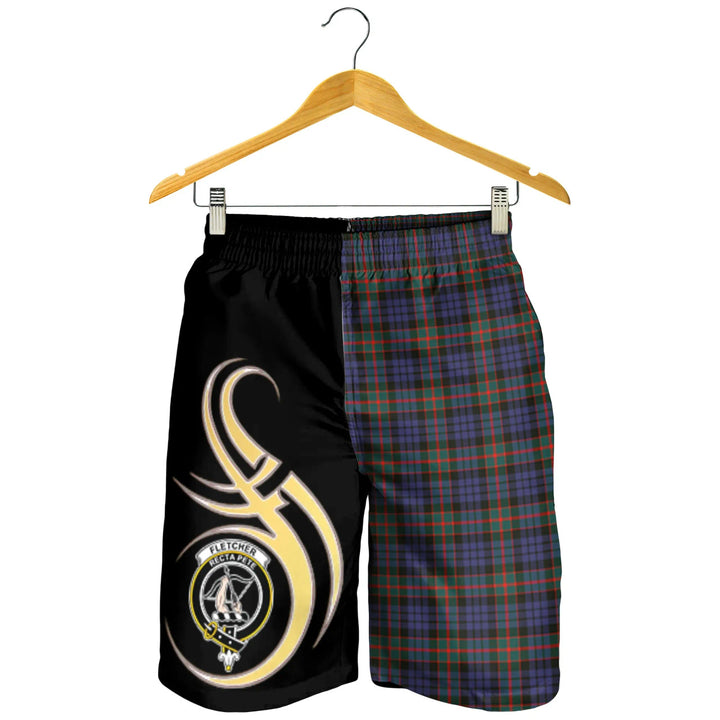 Scottish Fletcher of Dunans Clan Crest Tartan Believe in Me Men's Shorts