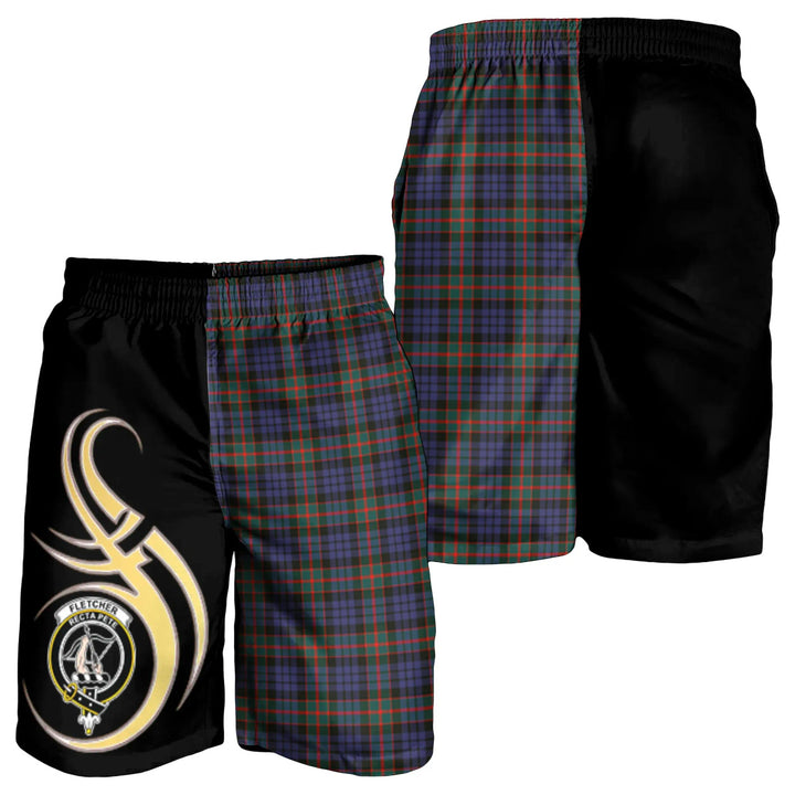 Scottish Fletcher of Dunans Clan Crest Tartan Believe in Me Men's Shorts