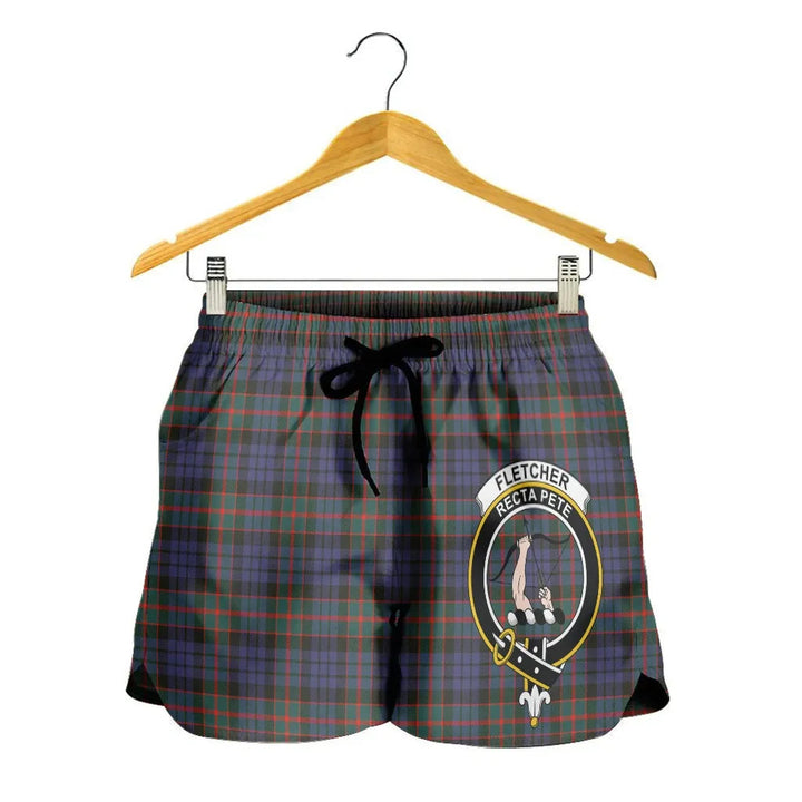 Scottish Fletcher of Dunans Clan Crest Tartan Women Shorts