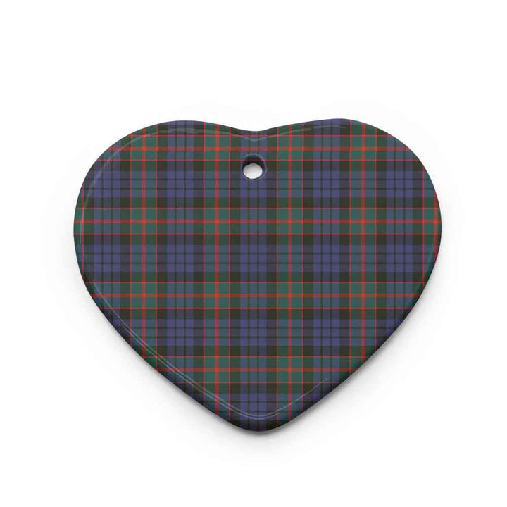 Scottish Fletcher of Dunans Clan Tartan Ceramic Ornament Heart Shape Tartan Plaid