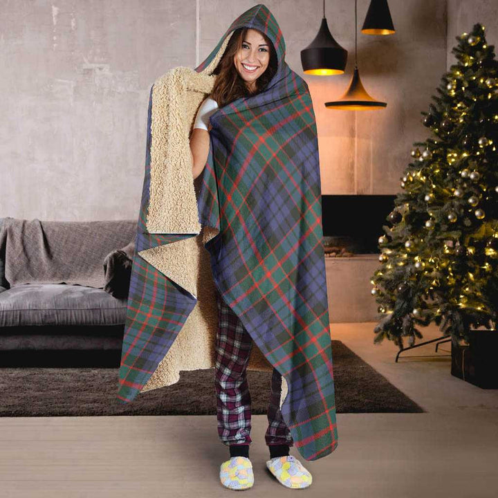 Scottish Fletcher of Dunans Clan Tartan Hooded Blanket Tartan Plaid 6