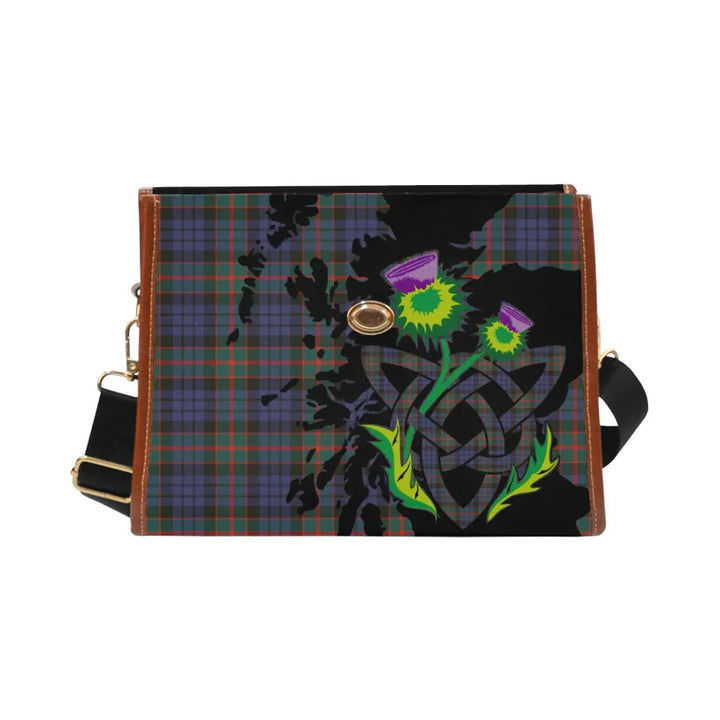 Scottish Fletcher of Dunans Clan Tartan Waterproof Canvas Bag With Thistle Tartan Plaid 2