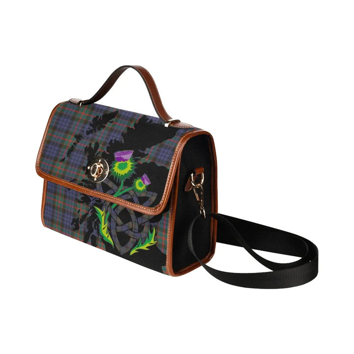 Scottish Fletcher of Dunans Clan Tartan Waterproof Canvas Bag With Thistle Tartan Plaid 4